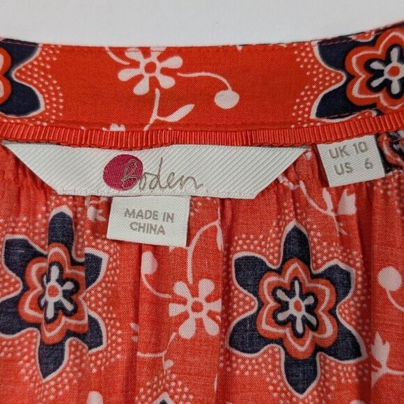 Boden Maya Top Peasant Boho Bohemian Size 6 - Picture 4 of 8